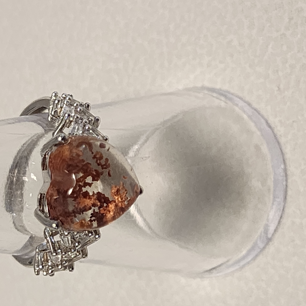 Heart-Shaped Sterling Silver Garden Quartz Ring